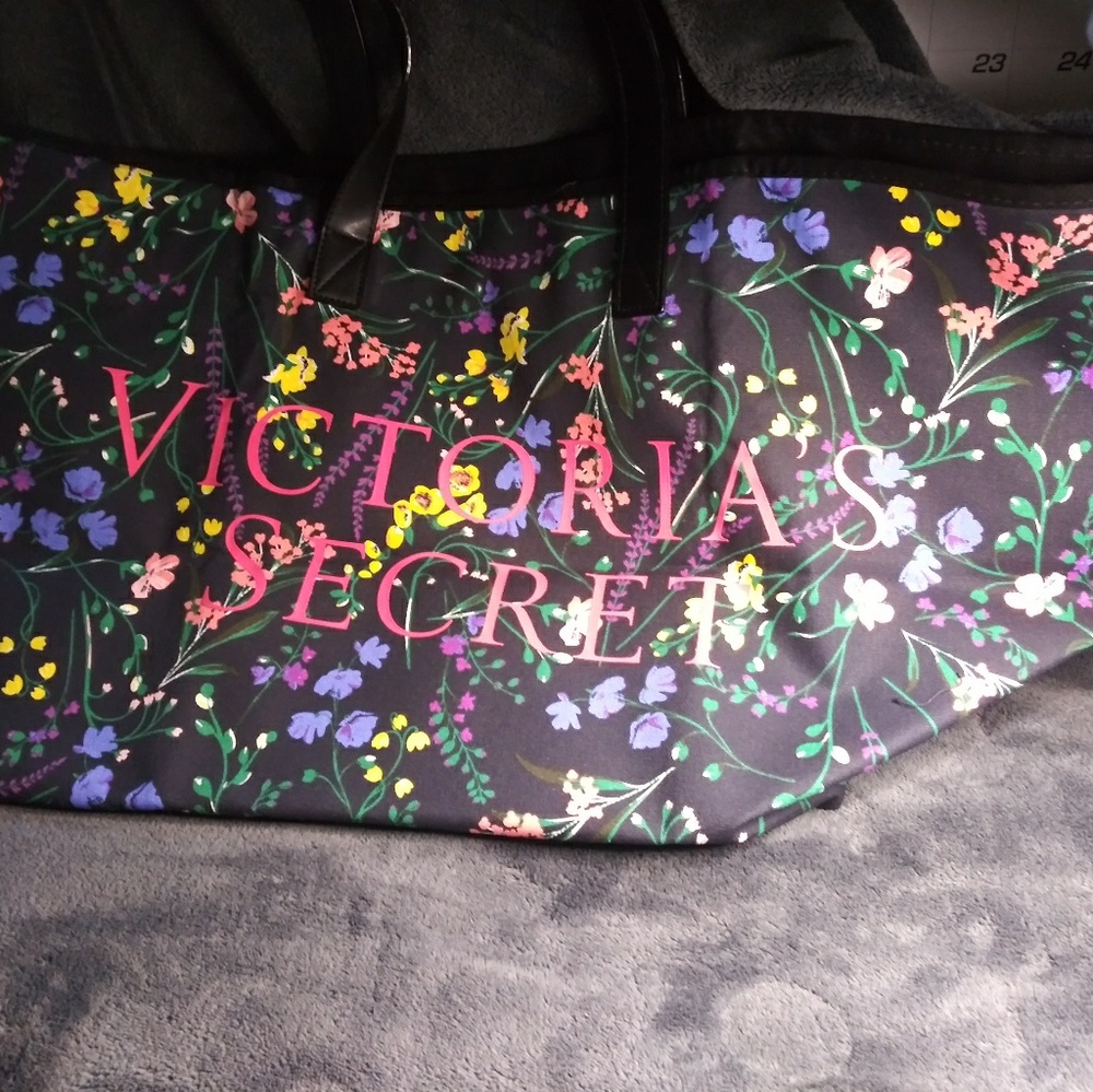 Large Floral Victoria's Secret Tote Bag